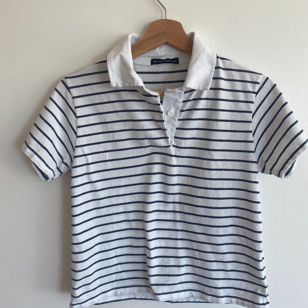 Brandy Melville short sleeved striped polo shirt